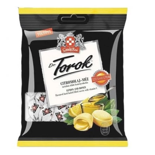 Töltött keménycukorka DR. TOROK citromolajjal és mézzel 75g